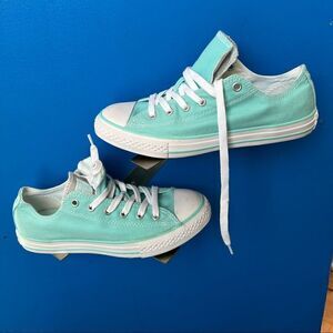 CONVERSE Junior Size 5 Chuck Taylor Double Tongue Low Top Sneakers Bleu